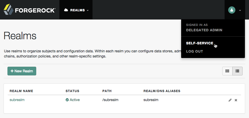 console as delegated admin