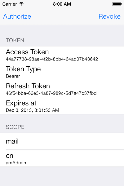ios oauth2 sample app
