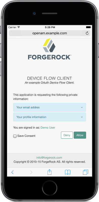 oauth2 phone xui