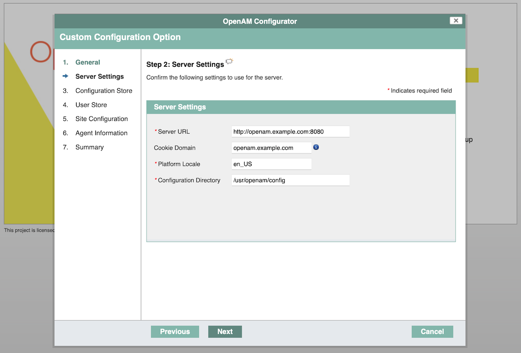 openam conf server settings