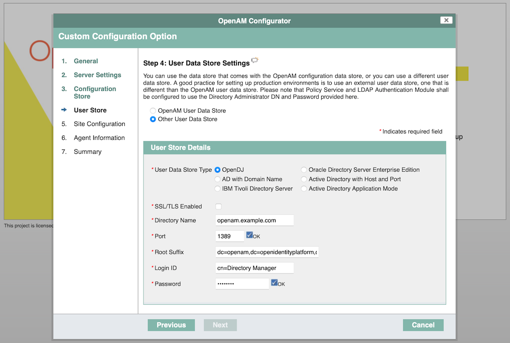 openam conf user store