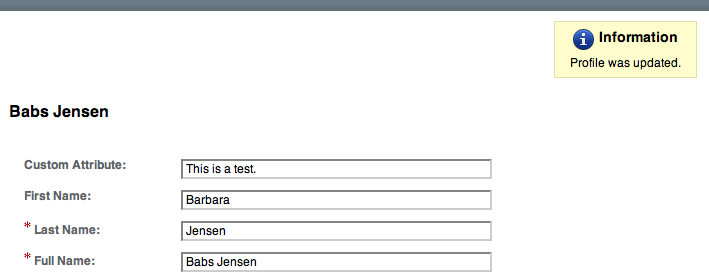 bjensen with custom attribute