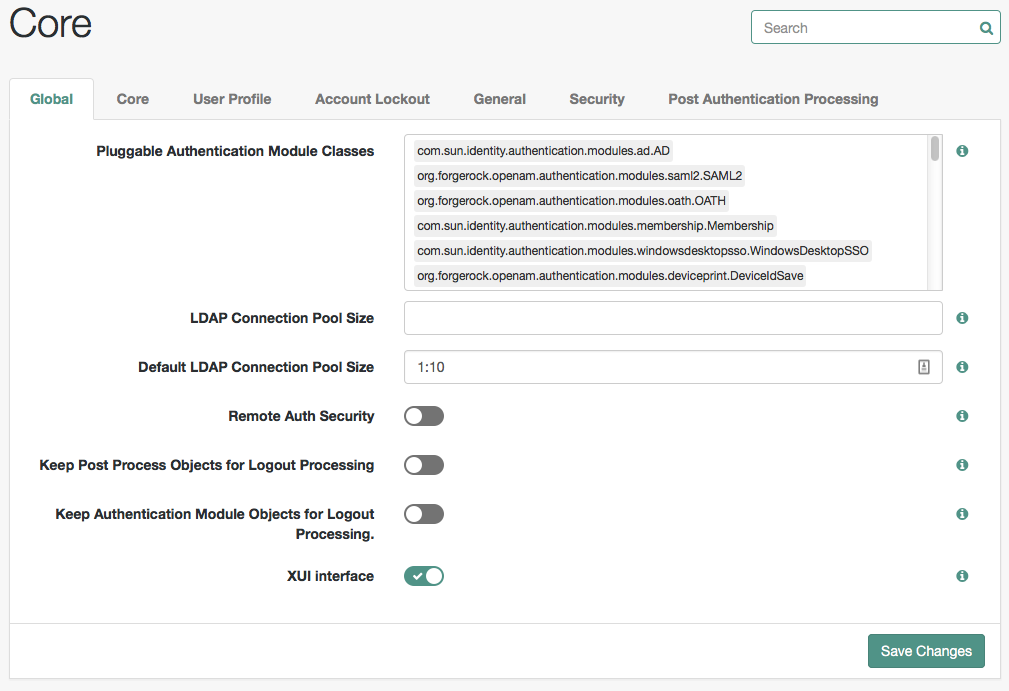 core auth attributes