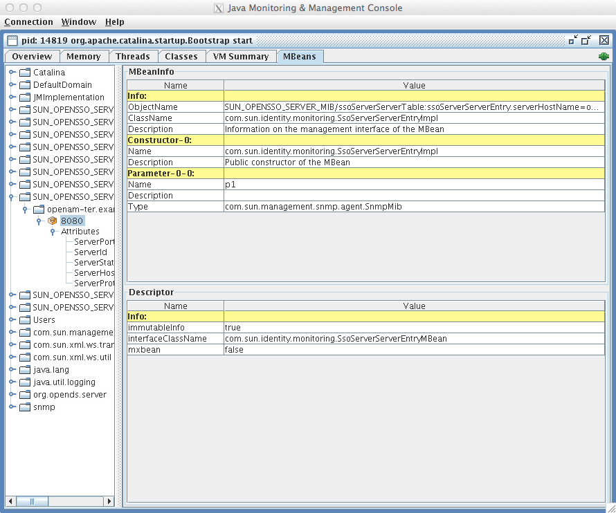 jconsole to openam