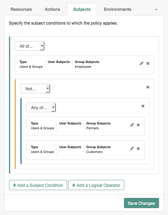 policy subjects