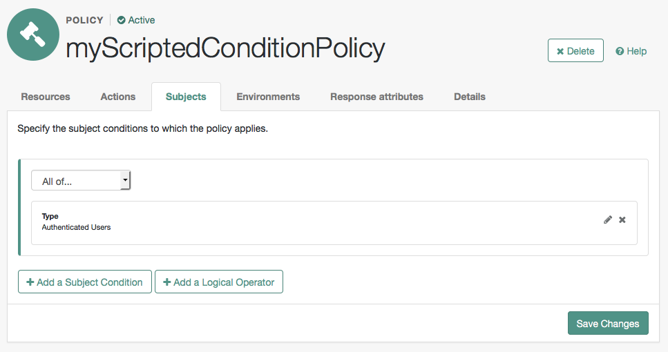 scripting sample policy subjects