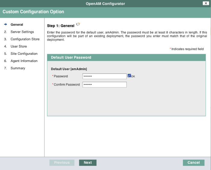 OpenAM amadmin password