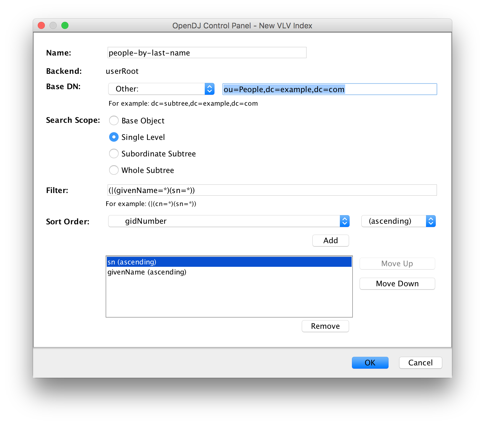 create vlv index