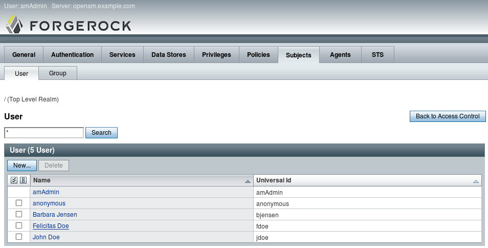 fullstack openam users