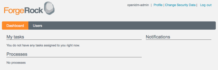 OpenIDM UI Administrator View